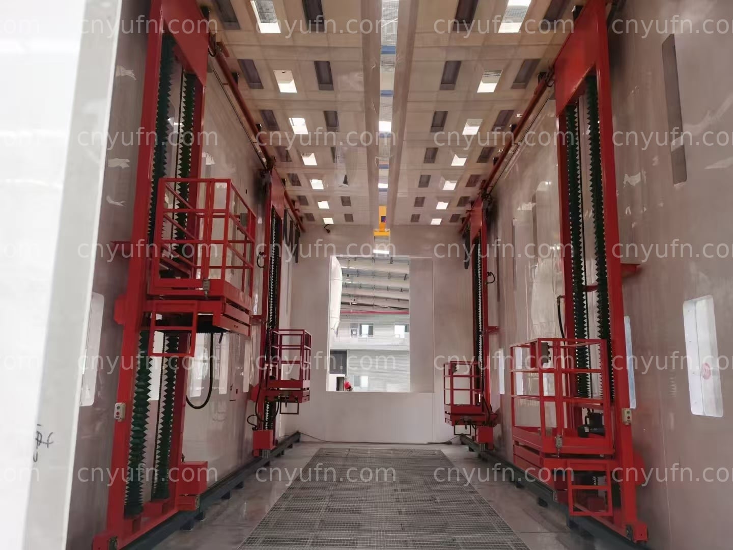 large industrial paint booth
